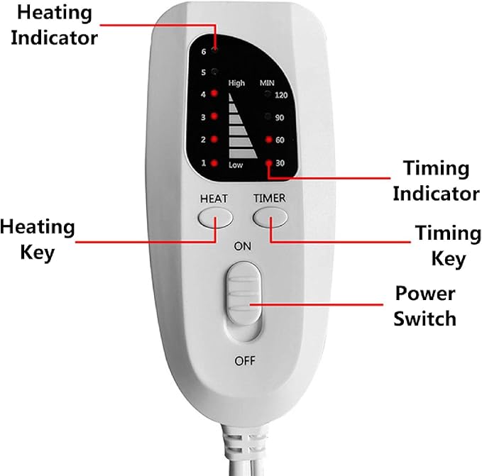 Electric Heating Pads Foot Warmer Heated Cover Feet Hands Legs Back Warmer Body for Men and Women 6 Heat Levels and 4 Timers Home School Office Outdoor Winter (US/EU/UK)