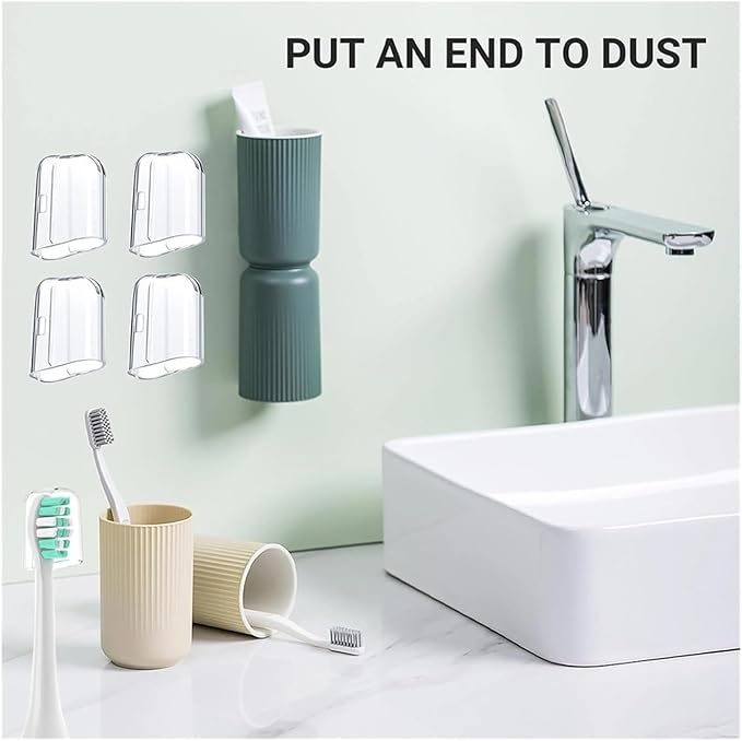 Compatible For6 Pcs Reusable Toothbrush Head Covers Compatible with Philips Sonicare Electric Heads for Storage in Home and Travel