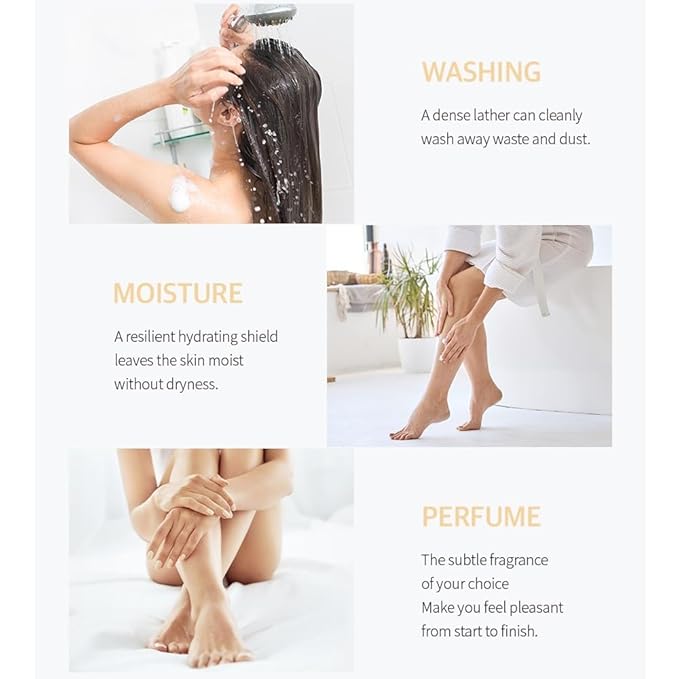 MASIL 7 Ceramide Perfume Shower Gel for Sensitive Skin Moisturizing Body Wash for Women Aroma Liquid Soap with 15 Natural Extracts Korean Skincare Bath &amp Home Spa (1 White Musk)