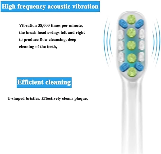 Compatible for V1 V2 X3 X3U X5 D3 Electric Toothbrush Heads(12black)