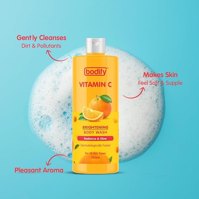 Vitamin C Brightening Body Wash 250 Ml | Radiance &amp Glow | Paraben Free | All Skin Types