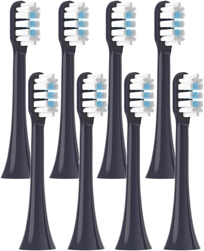 8pcs Replacement Toothbrush HeadsCompatible for T301/T302/T501 Tooth Brush Soft Bristle Nozzles(8 PCS Purple)
