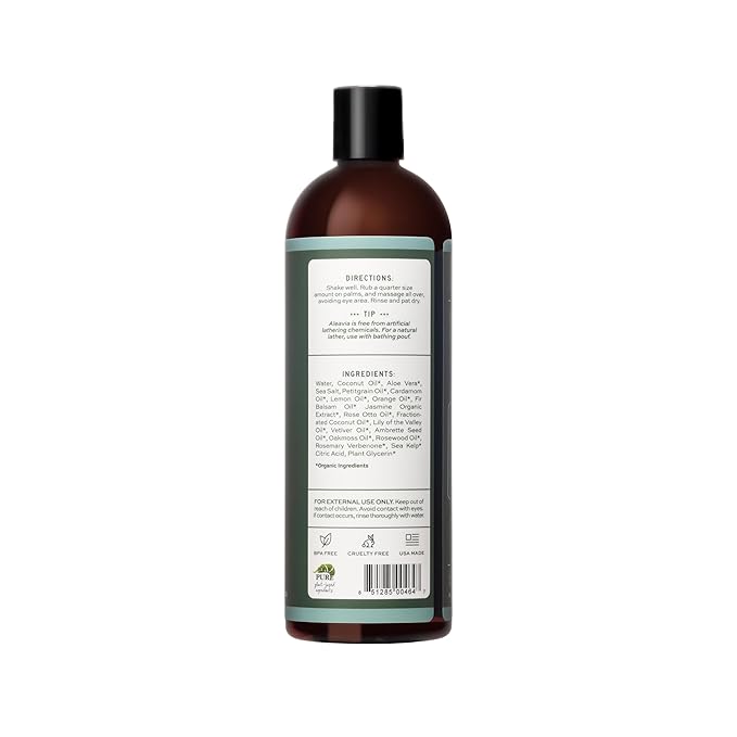 Aleavia Coastal Woodlands Mens Body Cleanse – Organic &amp All-Natural Prebiotic Body Wash for Men Woodsy Notes Scented with 13 Essential Oils – Nourish Your Skin Microbiome – 16 Oz.