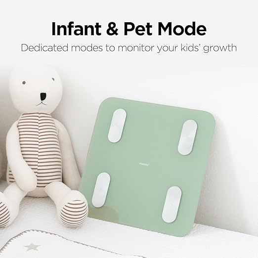 Mooas 11-inch (28cm) Bluetooth Smart Scale (Ivory) Digital Body Composition Analyzer for Weight BMI &amp Muscle Mass High Accuracy Fitness Tracker Syncs 20 Essential Metrics