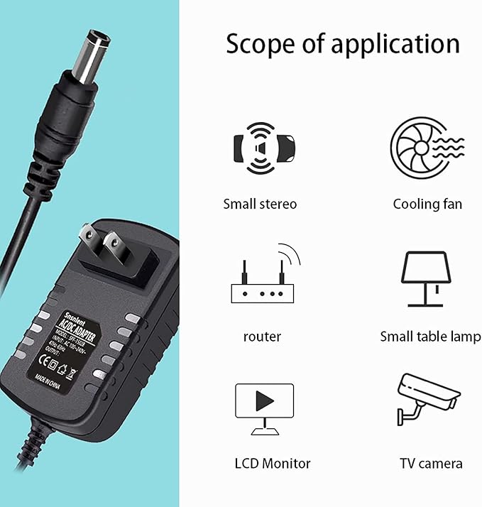 AC/DC Adapter Compatible with Zyllion ZMA-13-BK ZMA-13-BG Shiatsu Massage Pillow with Heat