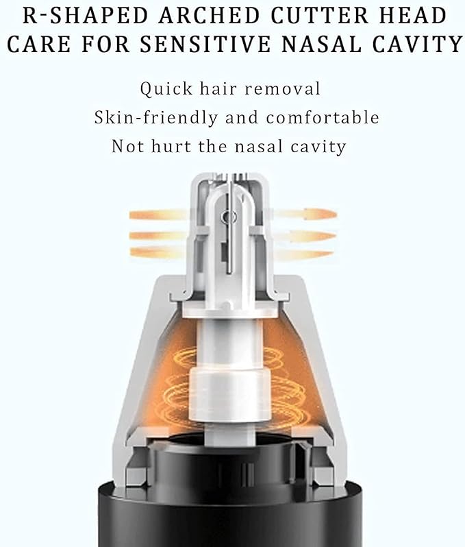 Painless Nose Hair Trimmer Clippers USB Rechargable Waterproof Electric Facial Eyebrow Ear Hair Remover Clippers Epilator Removal