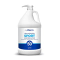 MyDerm Ultra-moisturizing SPF 50 Sport Sunscreen Lotion Free from Octisalate Oxybenzone Octinoxate and Parabens Hawaii 104 Reef Act Compliant 128 oz (1 Gallon) Broad Spectrum UVA/UVB Protection