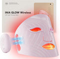 INIA Red Light Therapy Mask for Face Glow Wireless LED Face Mask Light Therapy with Near-Infrared Red Light (NIR) Rechargeable and Ergonomic Design for Home &amp Travel