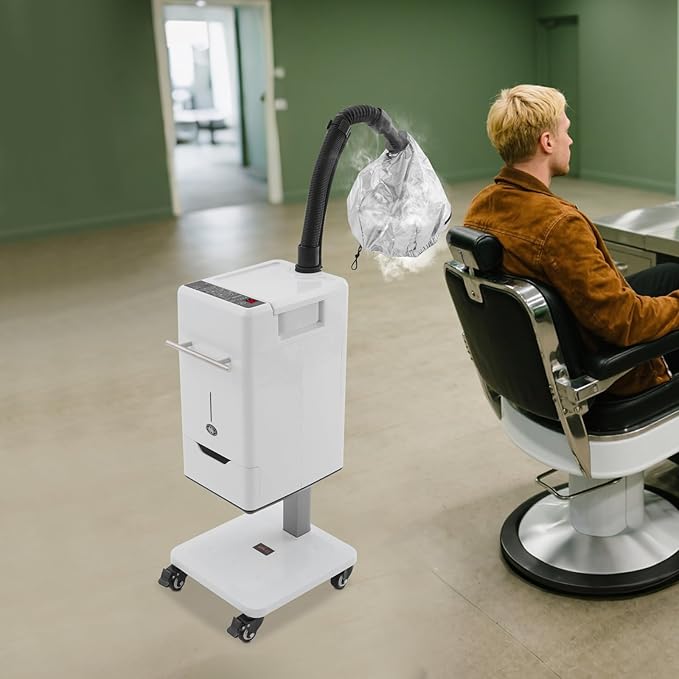 Professional Nano Hair Steamer 110V 500W Vertical Nano Hair Steamer Machine with 34 Oz Water Tank &amp Steamed Hats 6 Modes Beauty Salon Hair Steamers for Hairdressing Care Hair Repair