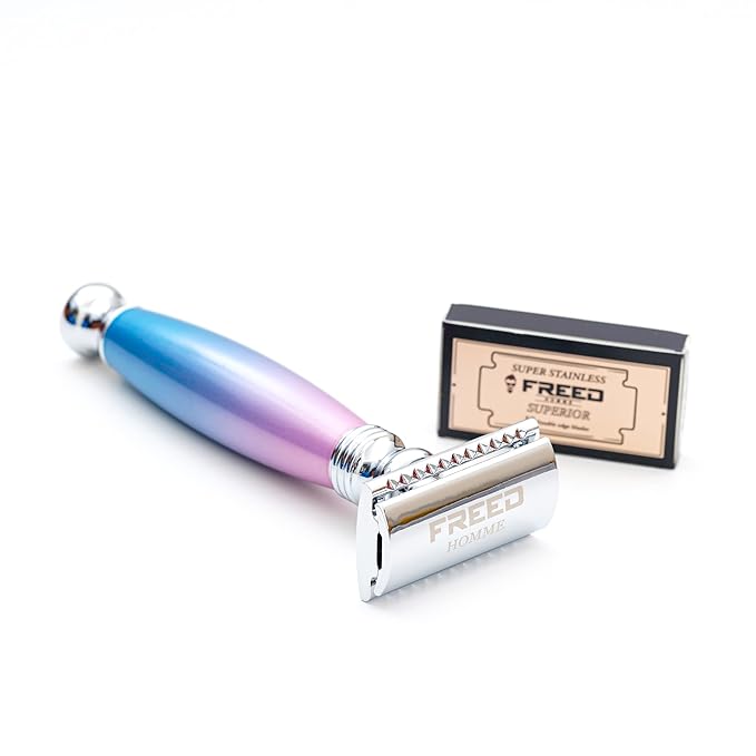 FREED Luxury Shaving Set for Men - Double Edge Safety Razor with alloy handle include 120 count Japanese 6cr13 Stainless Steel bladeIt's the best gift for men fathersor birthdays