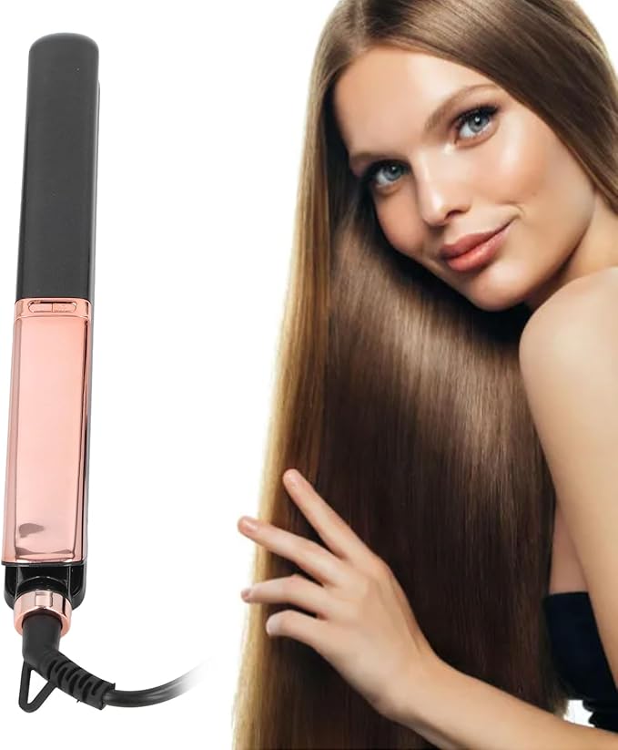 Flat Iron Hair Straightener 60W Fast Heating Ultra Thin LED Display Auto Off Portable Ion Hair Straightening Tool for Travel (US Plug)