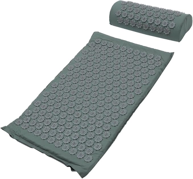 Acupressure Massage Mat and Pillow Set with Non-Slip Surface Relief Yoga Exercise Mat for Back and Neck Portable Massage Tools Kit with Carrying Bag for Wellness and Relaxation