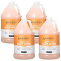Ginger Lily Farms Club &amp Fitness Nourishing Body Wash 100% Vegan &amp Cruelty-Free Citrus Scent 1 Gallon Refill (Pack of 4)