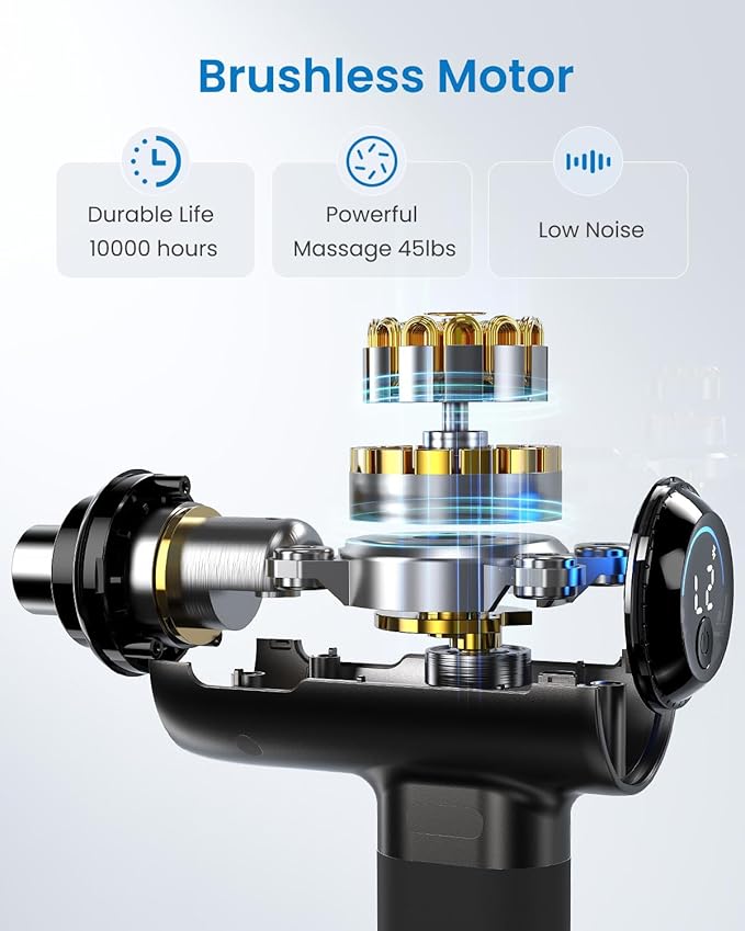 RENPHO Active+ Percussion Massage Gun - 5 Adjustable Speeds for Back Neck Muscle Recovery - App Controlled Guided Courses with Carry Case for Professional Athlete Gym and TravelBlack