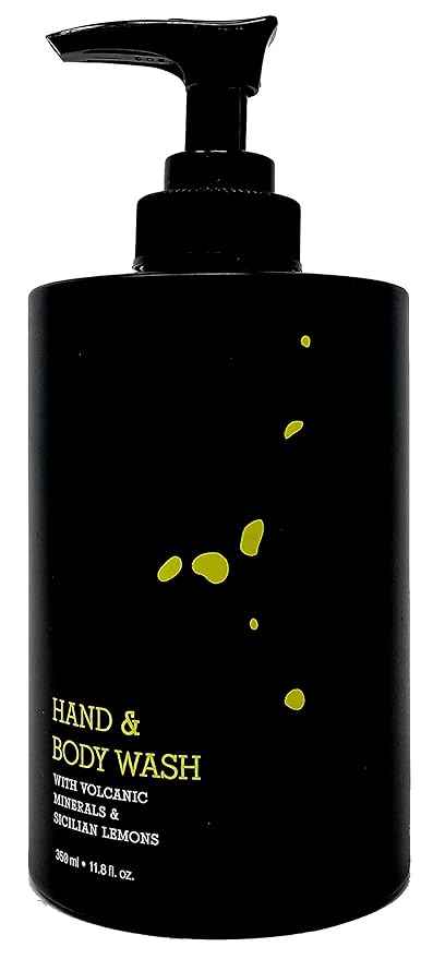 E.Vulcano Hand &amp Body Wash 11.8 Ounces – With Copper Magnesium and Zinc - Sicilian Lemons and Volcanic Minerals