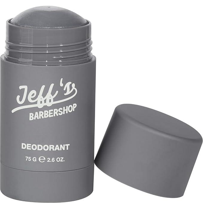 Jeff’s Barbershop Aluminum-Free Charcoal Deodorant for Men &amp Women Fresh Scent - Natural Non-Toxic &amp Safe for Sensitive Skin - Healthy Armpit Detox Fights Body Odor (2.6 oz)