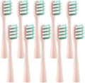 10pcs ReplacementCompatible for Usmile Y1/U1/U2 Toothbrush Heads Tooth Clean Brush Nozzles(10PinkGreenF)