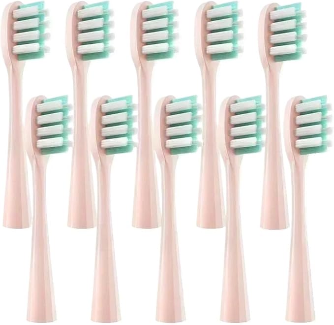 10pcs ReplacementCompatible for Usmile Y1/U1/U2 Toothbrush Heads Tooth Clean Brush Nozzles(10PinkGreenF)