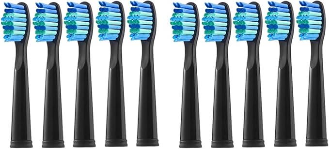 Replacement Toothbrush Head Bristle Brush Refill Compatibility for Refills FW-D1/FW-D3/FW-D7(10 PCS BK)