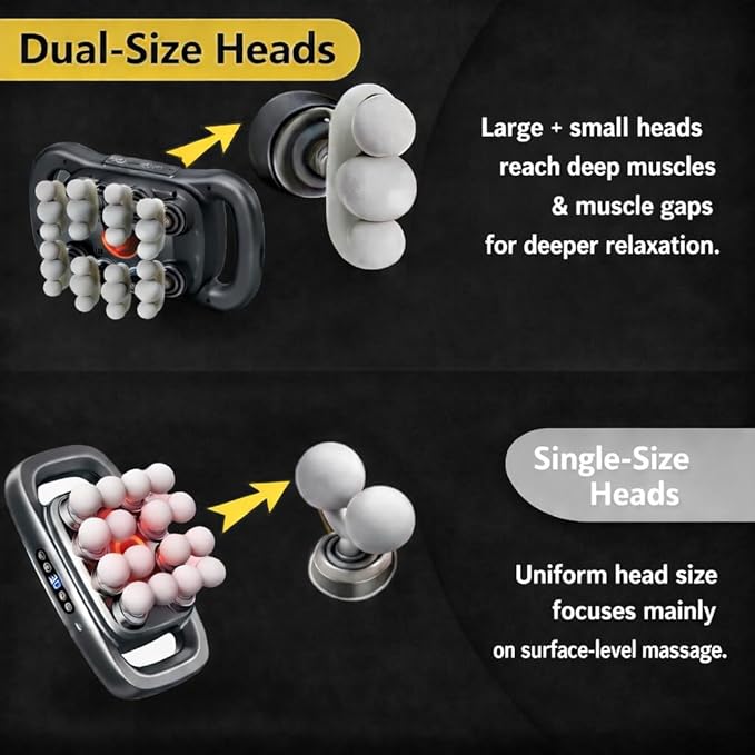 24-Head Deep Tissue Massage Gun Set – Portable Percussion Massager with 9 Modes &amp 9 Intensities Quiet Rechargeable Handheld Body Massager (Gray)