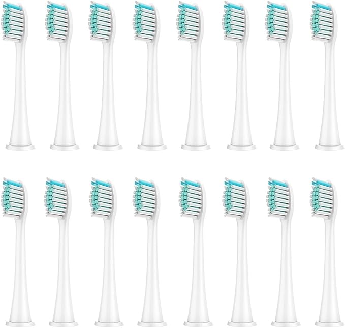 16PCS Replacement Toothbrush Brush HeadsCompatible for Phili Sonic Care and Click-on Handles(16pcs White)
