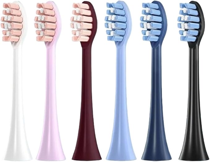 Compatible for FLYCO FT7105/FT7106/FT7108/FT7205/TH01 Electric Toothbrush Replacement Heads Soft Bristle Nozzles4-16pcs(8 Pink)