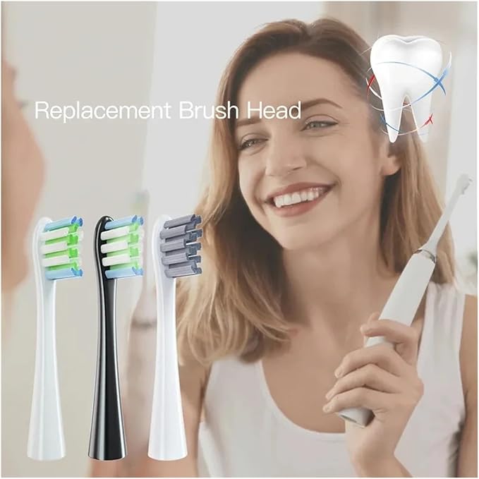 Compatible for Oclean Flow/X/X PRO/ Z1/ F1/ One/Air 2 /SE Brush Heads Soft Sonic Toothbrush Vacuum Bristle 7pcs Replacement(3Black 4Dark Blue)