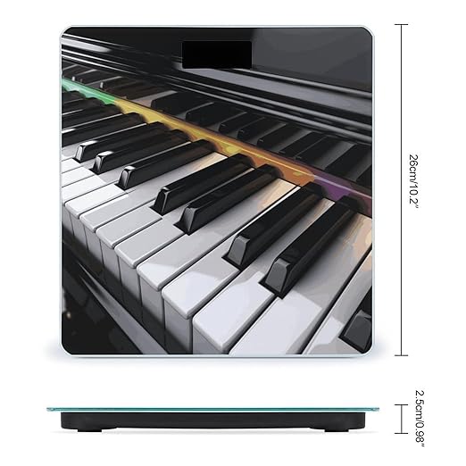 Piano Key Weight Scale Digital Electronic Scales Bathroom Scale Larg LCD Backlight Display High Precision MeasurementsTempered Glass
