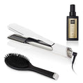 ghd Duet Style Essentials Power Trio ― Duet 2-in-1 Hot Air Hair Styler (White) Sleek Talker Wet to Sleek Hair Styling Oil (3.2 fl. Oz.) and Oval Detangling Dressing Hair Brush (Black)