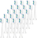 Compatible for Philips Sonicare Toothbrush Heads 4/8/12/20 PCS Replacement Bristle Heads(White-20 Pcs)