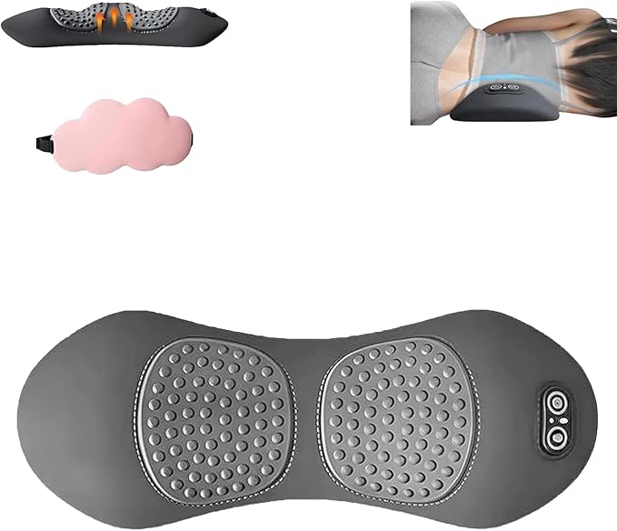 Triple Fusion Back Massager 3-in-1 Back Massager with Traction Lifting Electric Fusion Massager with Lifting and Vibration Massage and Heat Compress Against Pain (Grey)