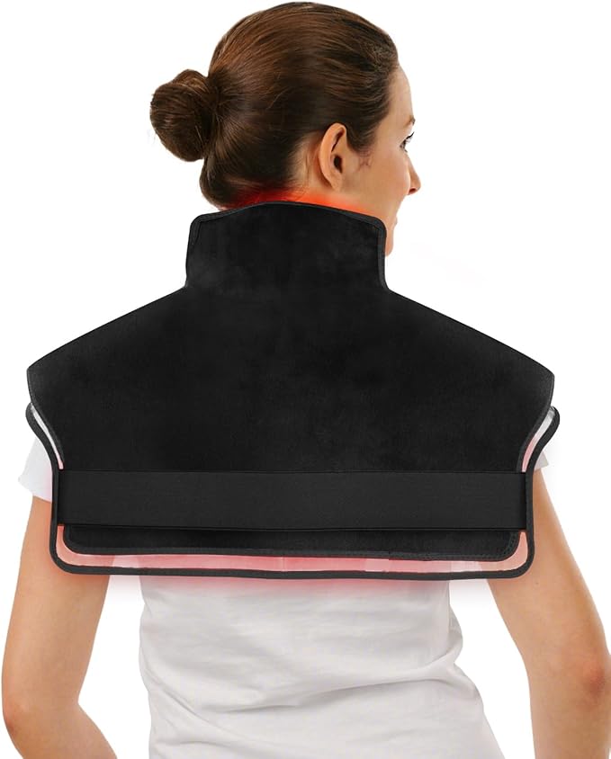 CooCoCo Red Light Therapy Pad for Neck Shoulder Pain Relief FSA Wearable HSA Eligible Near Infrared Light Wrap for Back 660nm&amp850nm Red Light Heated Therapy Belt
