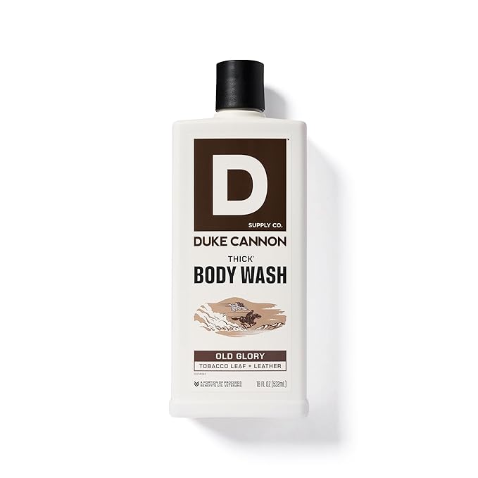 Duke Cannon Supply Co. Thick High-Viscosity Body Wash for Men Smells Like Old Glory - Plant-Based Thickeners Superior Lather Natural Exfoliate 17.5 oz. (3 Pack)