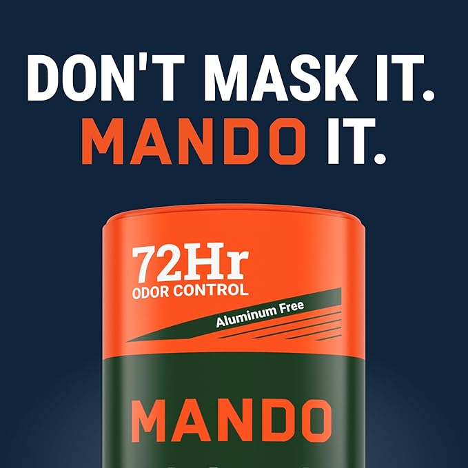 Mando Whole Body Deodorant For Men - Smooth Solid Stick - 72 Hour Odor Control - Aluminum Free Baking Soda Free Skin Safe - 2.6 Ounce (Pack of 2) - Clover Woods