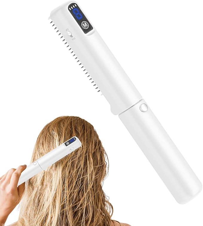 Hair Straightening BrushStyling Tools With Fast Heating And Anti Burn Protection - Negative Ionic Hair Straightener Brush | For Men And Women Home Outdoor