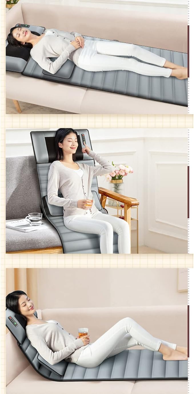 Full Body Vibrating Massage Mat Back Massager -Deep Tissue Kneading Massage Chair Pad for Full BackChair Massager for Home or Office
