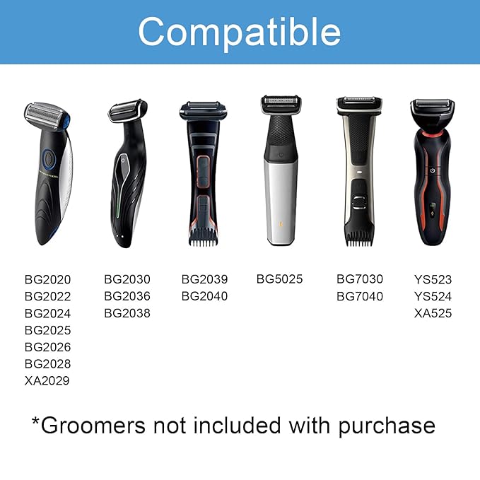 BG2000 Replacement Head for Philips Bodygroom 7000 Series (BG7040/42) Bodygroom 5000 blades Compatible With Philips Norelco Bodygroom 5000(BG5025/24) 3-pieces pack