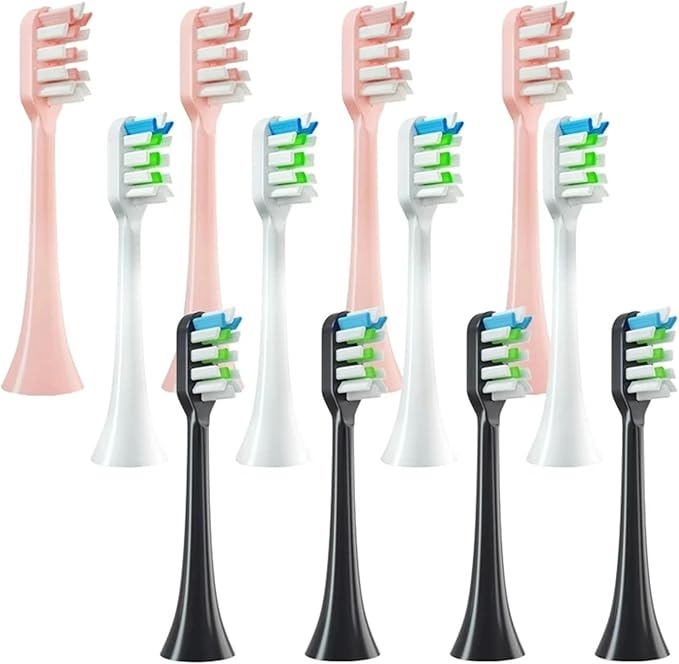 Compatible for 12pcs Replacement Brush Heads for X3 X5 X3U X1 V1 V2 Head with(6white 6black)