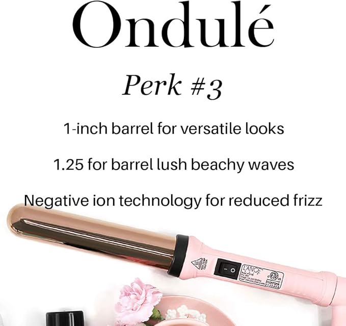 L'ANGE HAIR Ondulé 25 MM Ceramic Curling Wand | Professional Hot Tools Curling Iron 1 Inch | Salon Hair Styling Wands for Beach Waves | Best Hair Curler Wand for Frizz-Free Lasting Curls