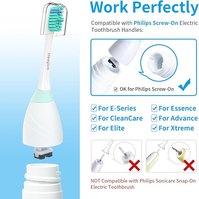 Replacement Toothbrush Heads for Philips Sonicare Electric Toothbrush Replacement Brush Heads Compatible with Philips Sonicare Electric Toothbrush 6Pack