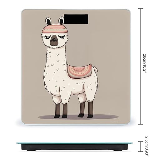 No Drama Llama Weight Scale Digital Electronic Scales Bathroom Scale Larg LCD Backlight Display High Precisio MeasurementsTempered Glass