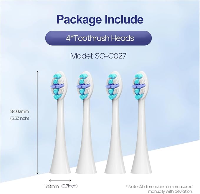 Electric Toothbrush Heads 12 PCS Compatible for Adults 5 Modes Pressure Sensor IPX7 Waterproof with Holder C027(SG-C027-12PCS Black)