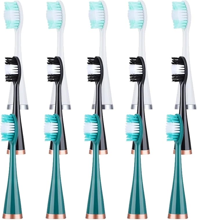 10pcs Replacement Brush Heads Compatible For Sonic Electric Teeth Whitening Device Teeth Cleaner Remove(White)
