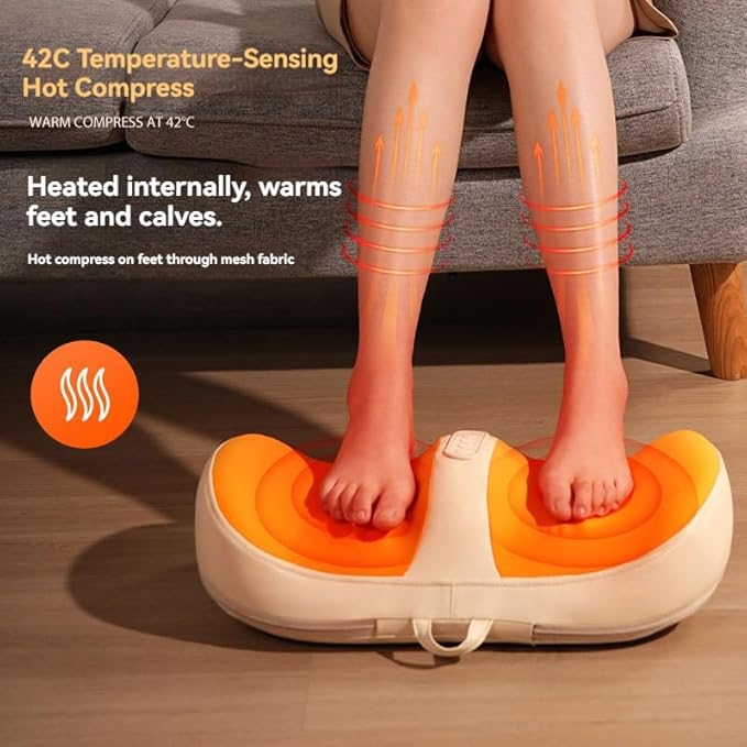 Shiatsu Foot Massager with Heat Therapy Deep Kneading for Plantar Relief Adjustable Intensity Feet/Leg/Calf/Ankle at Home/OfficeGift for Mom and Dad
