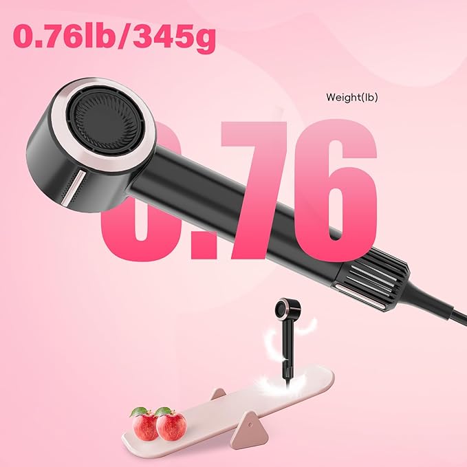 CINOSTAR Hair Dryer Fast Drying Blow Dryer with Diffuser with 110 000RPM Brushless Motor&ampIonic Technology No Heat Damage Lightweight for Women and Travel Low Noise Black &amp Blush Rose
