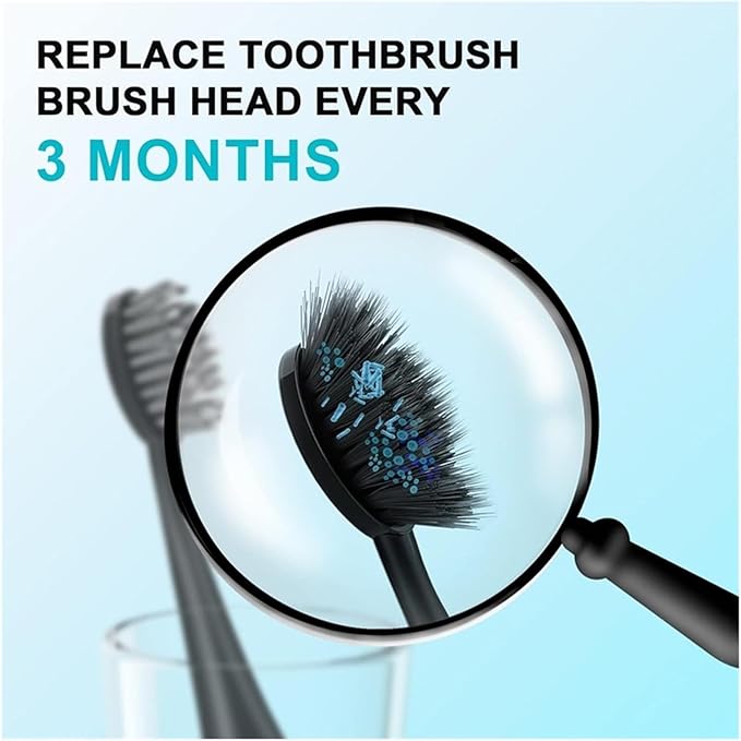 4 PCS Replacement Sonic Electric Toothbrush Heads Soft Charcoal Bristles Whiting Teeth Compatible for Seago S9 for Burst Adults