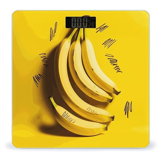 Yellow Banana Bathroom Scale Ultra-Bright Liquid Crystal Screen Weight Scale Accurate Bathroom Body Scales for Body Weight Bathroom Pet Home Bedroom Gift-Giving
