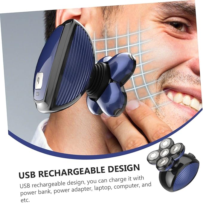 USB Rechargeable Electric Shaver Floating Trimmer Head for Beard Hair and Nose Hair Multifunctional Grooming Kit for Men