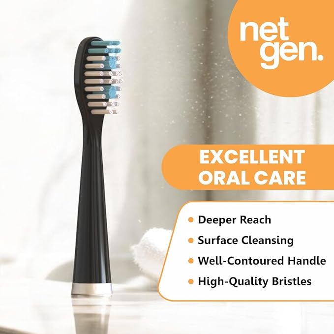 Sonic Electric Toothbrush for Adults with 5 Toothbrush Replacement Heads 3 Brushing Modes &amp 2 Minutes Built-in Timer Travel Toothbrushes with Inductive Charging Rechargeable toothbrush | Black