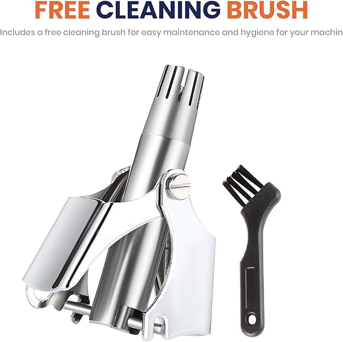 Stainless Steel Manual Nose Hair Trimmer for Men and Women | Manual Nose and Ear Hair Trimmer | Nose Clippers 360° Rotating Hair Trimmers | Washable Nosehair Remover - Pack of 3